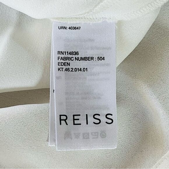 Reiss Eden Tank in White Size 0 Viscose with Satin Trim Classic Basic Luxury - Picture 6 of 6